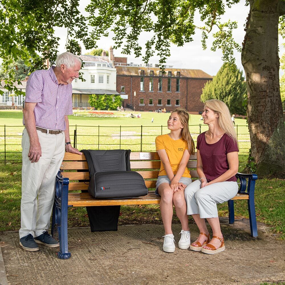 Close-up of a feature of SitnStand Portable Rising Seat.