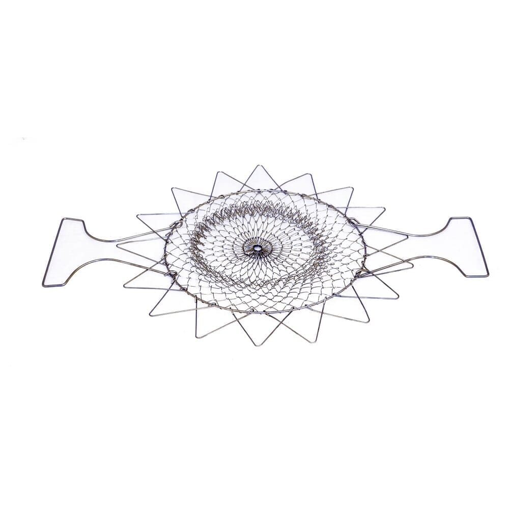 Close-up of a feature of Stainless Steel Cooking Basket.