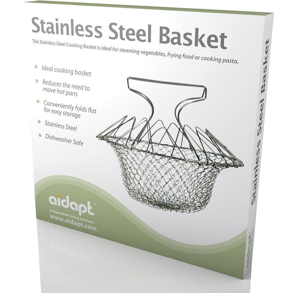 Lifestyle image of Stainless Steel Cooking Basket being used in a real-life setting.