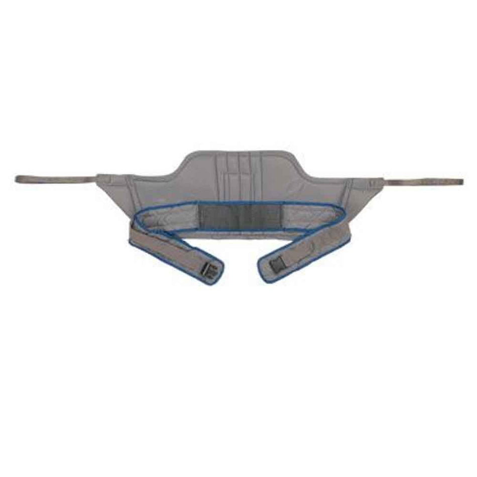 Full view of Stand Aid Sling-Medium mobile hoist on a plain background, showing the wheeled base, upright mast and sling attachment.