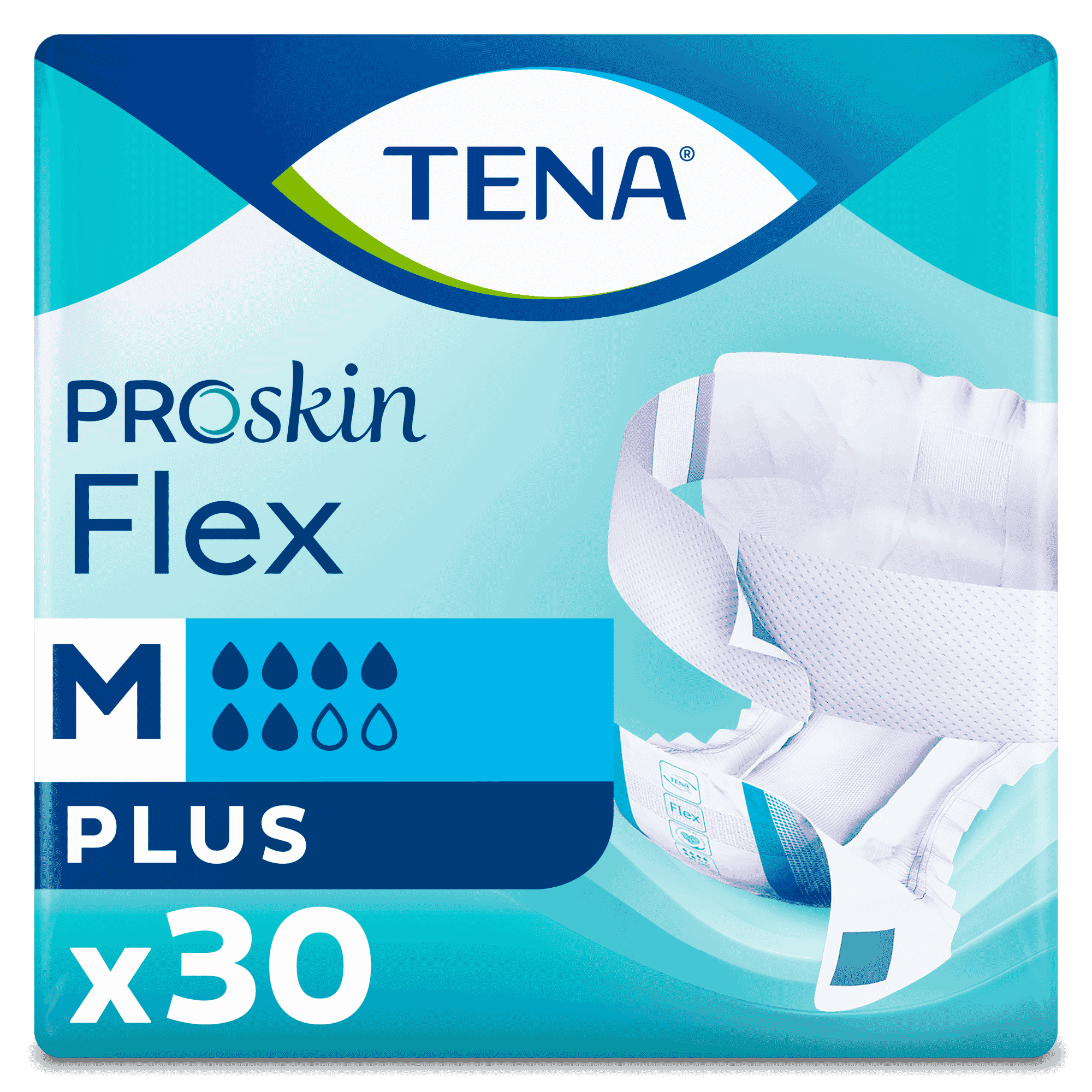 Image of TENA Flex Plus Incontinence Pads on a plain background.