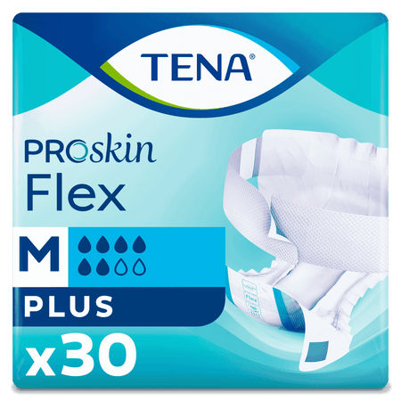 Image of TENA Flex Plus Incontinence Pads on a plain background.