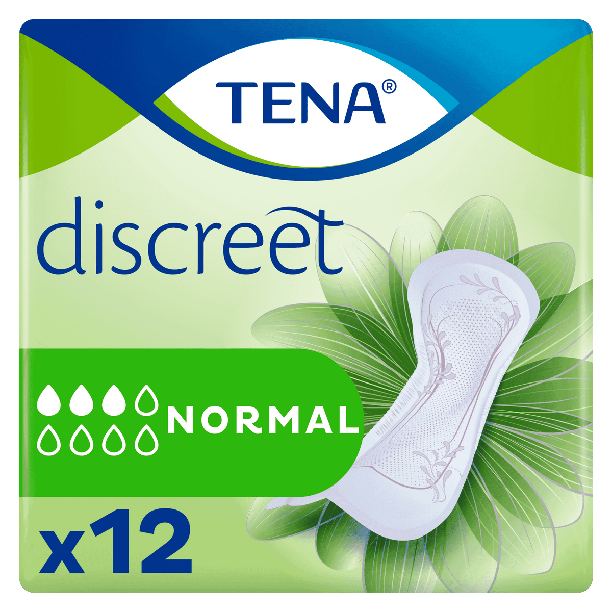 Image of TENA Lady Discreet Incontinence Pads on a plain background.