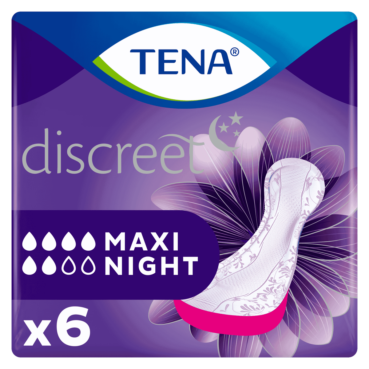 Image of TENA Lady Discreet Incontinence Pads on a plain background.