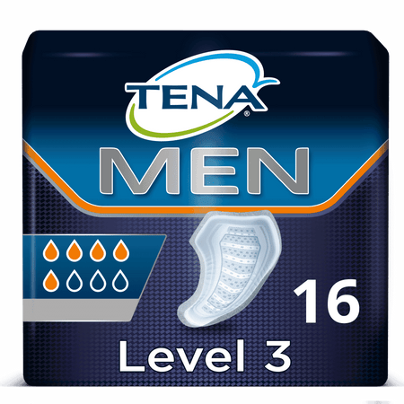 Image of TENA Men Discreet Incontinence Pads on a plain background.