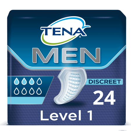 Image of TENA Men Discreet Incontinence Pads on a plain background.