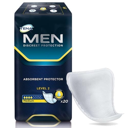 Image of TENA Men Discreet Incontinence Pads on a plain background.