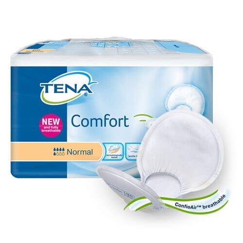 Image of TENA ProSkin Comfort Incontinence Pads on a plain background.