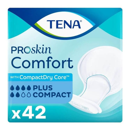 Image of TENA ProSkin Comfort Incontinence Pads on a plain background.
