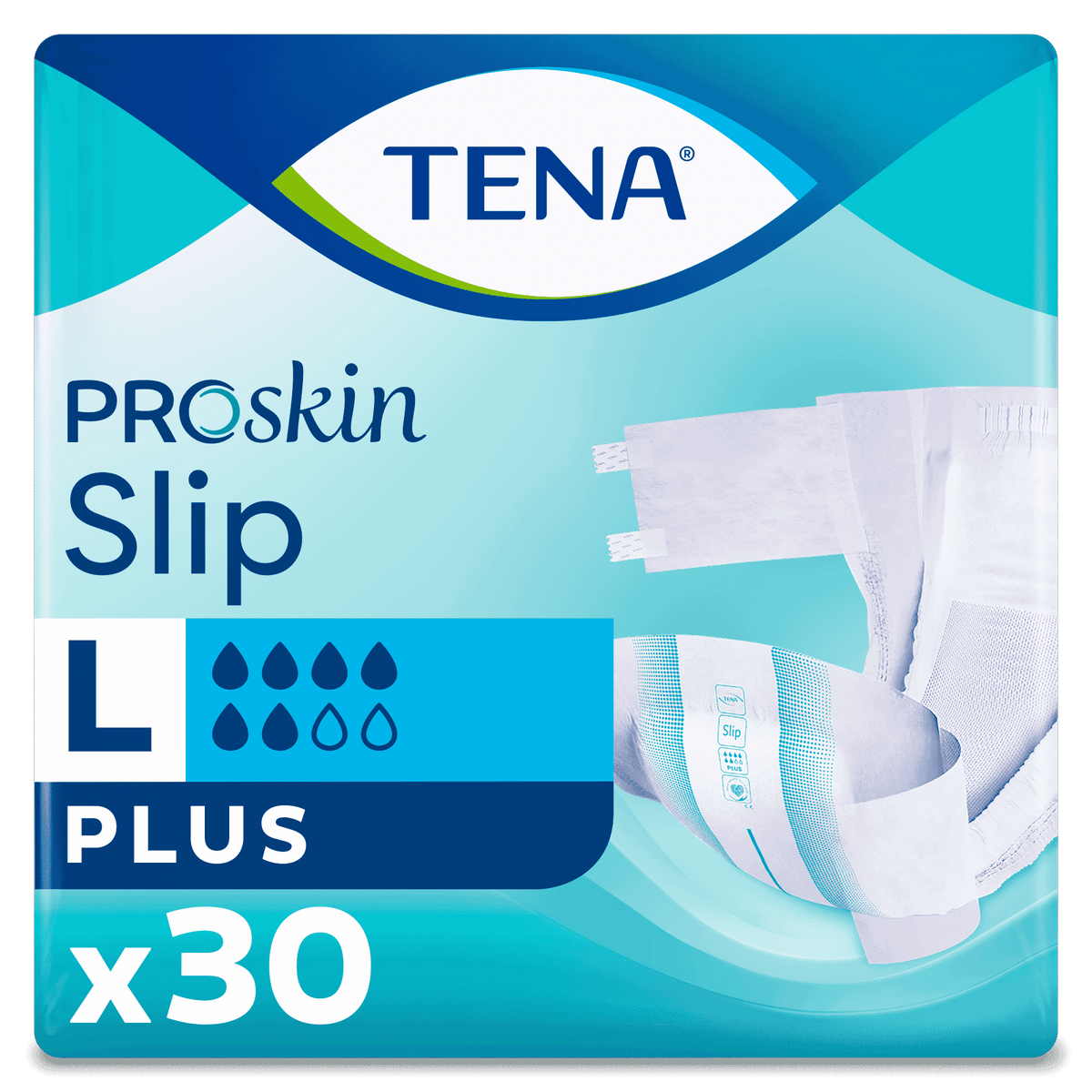 Image of TENA Slip Plus Incontinence Pads on a plain background.