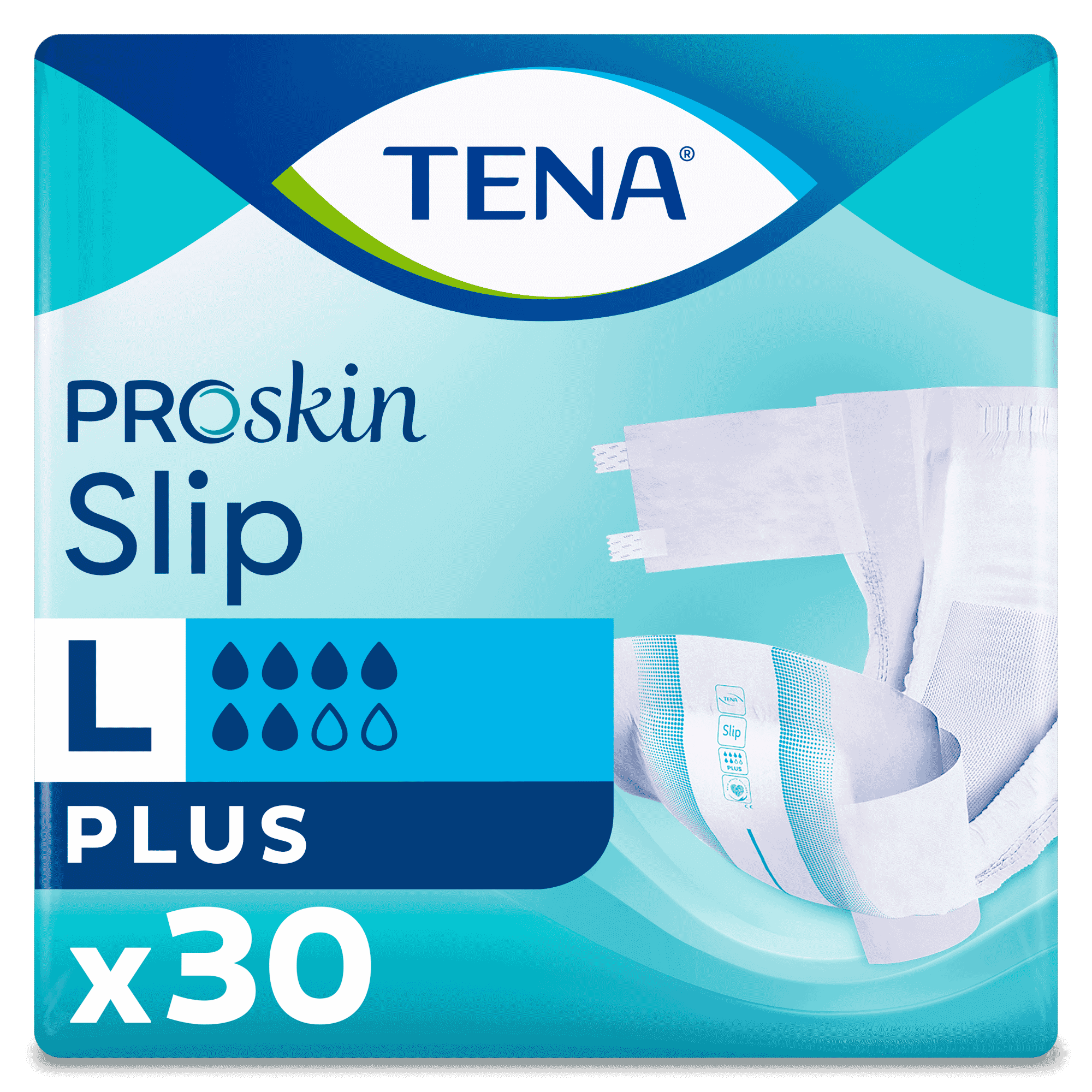 Image of TENA Slip Plus Incontinence Pads on a plain background.