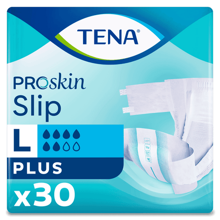 Image of TENA Slip Plus Incontinence Pads on a plain background.
