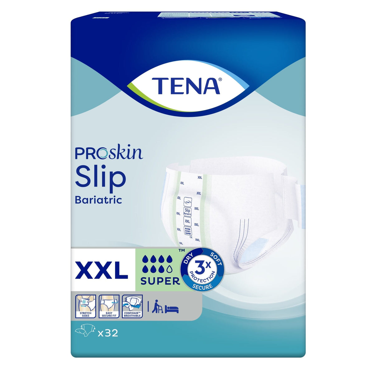 Image of TENA Slip Stretch XXL Incontinence Pants on a plain background.