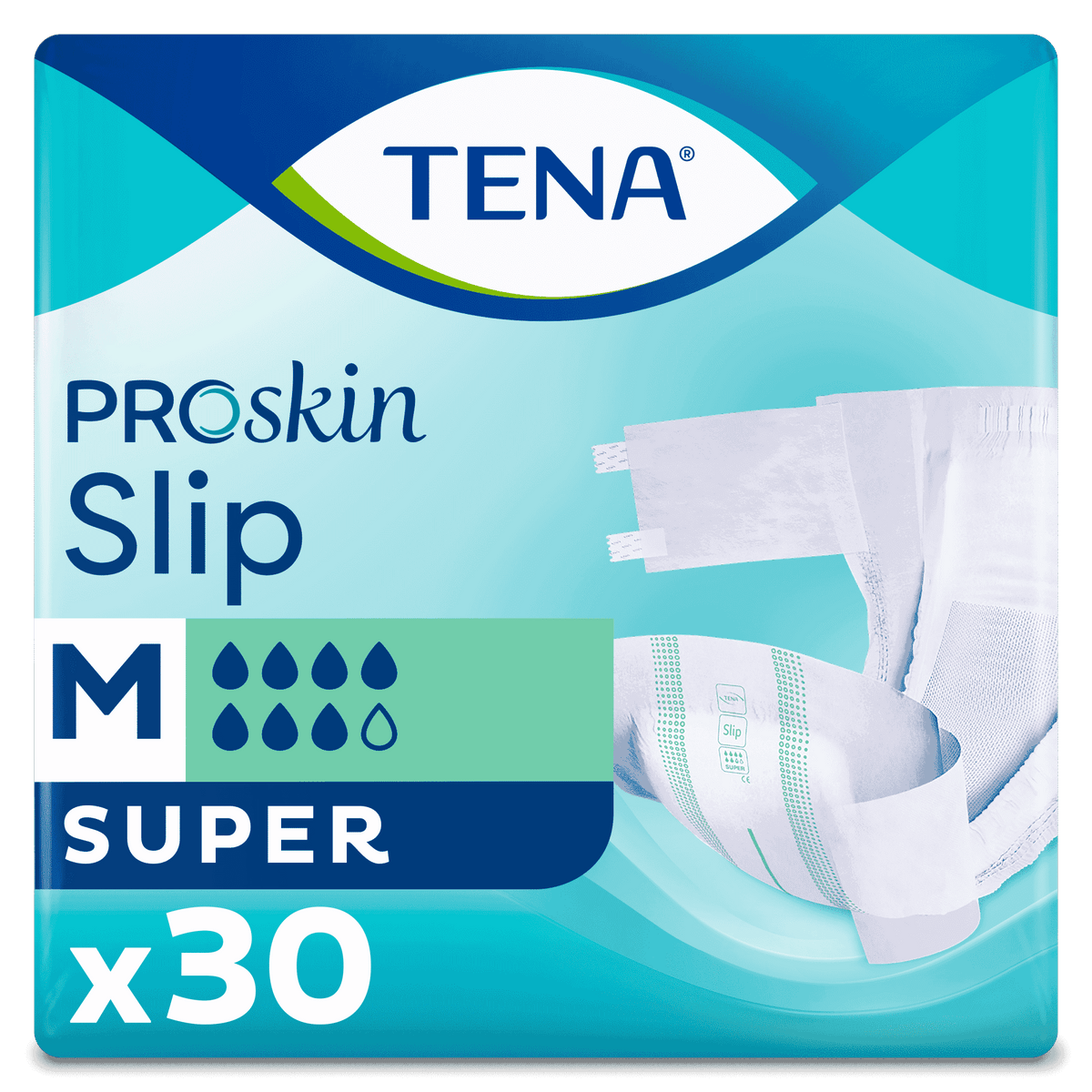 Image of TENA Slip Super Incontinence Pads on a plain background.