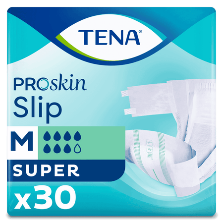 Image of TENA Slip Super Incontinence Pads on a plain background.