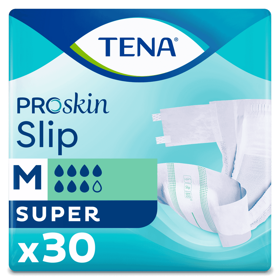 Image of TENA Slip Super Incontinence Pads on a plain background.