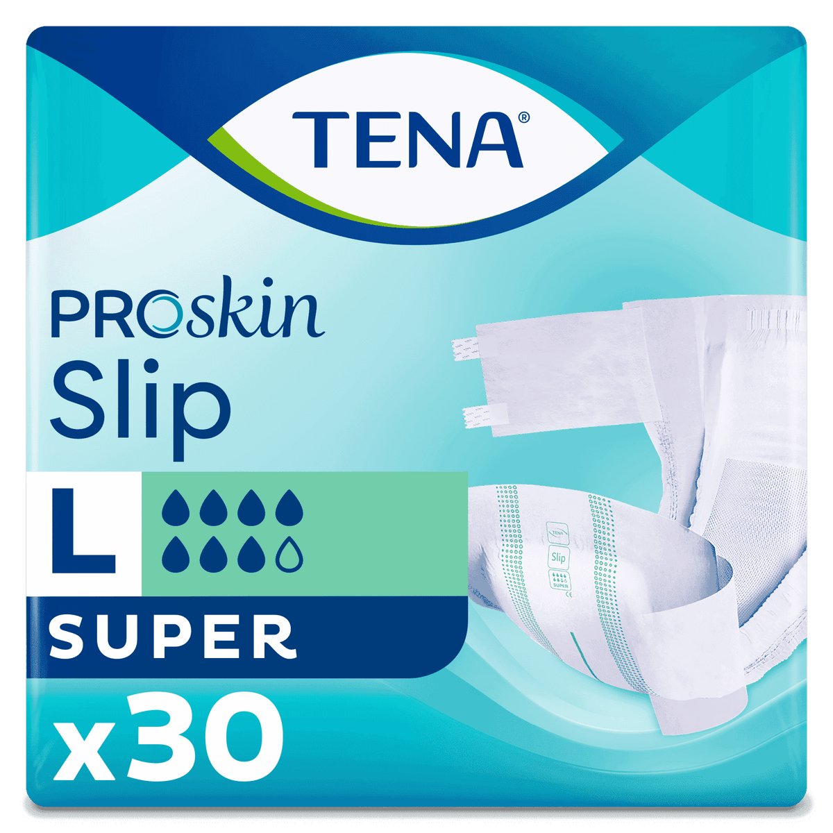 Image of TENA Slip Super Incontinence Pads on a plain background.