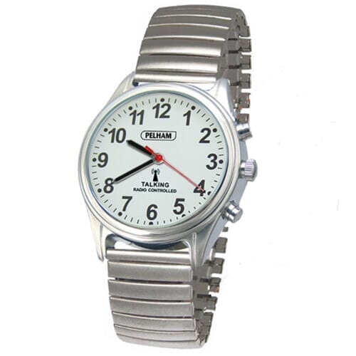 Image of Talking Atomic Watch with Expandable Bracelet on a plain background.