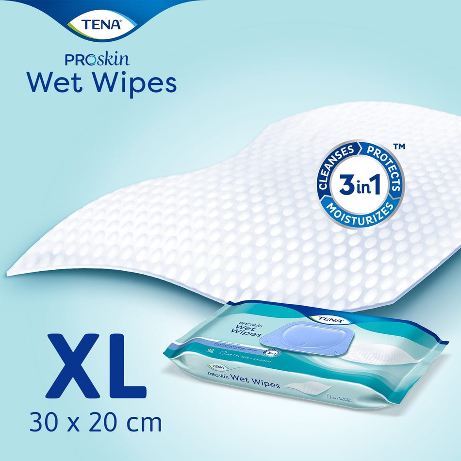 Alternative view of Tena Wet Wipes, showing different angle or usage.