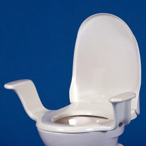 Alternative view of The Nobi Toilet Seat with Arms, showing different angle or usage.