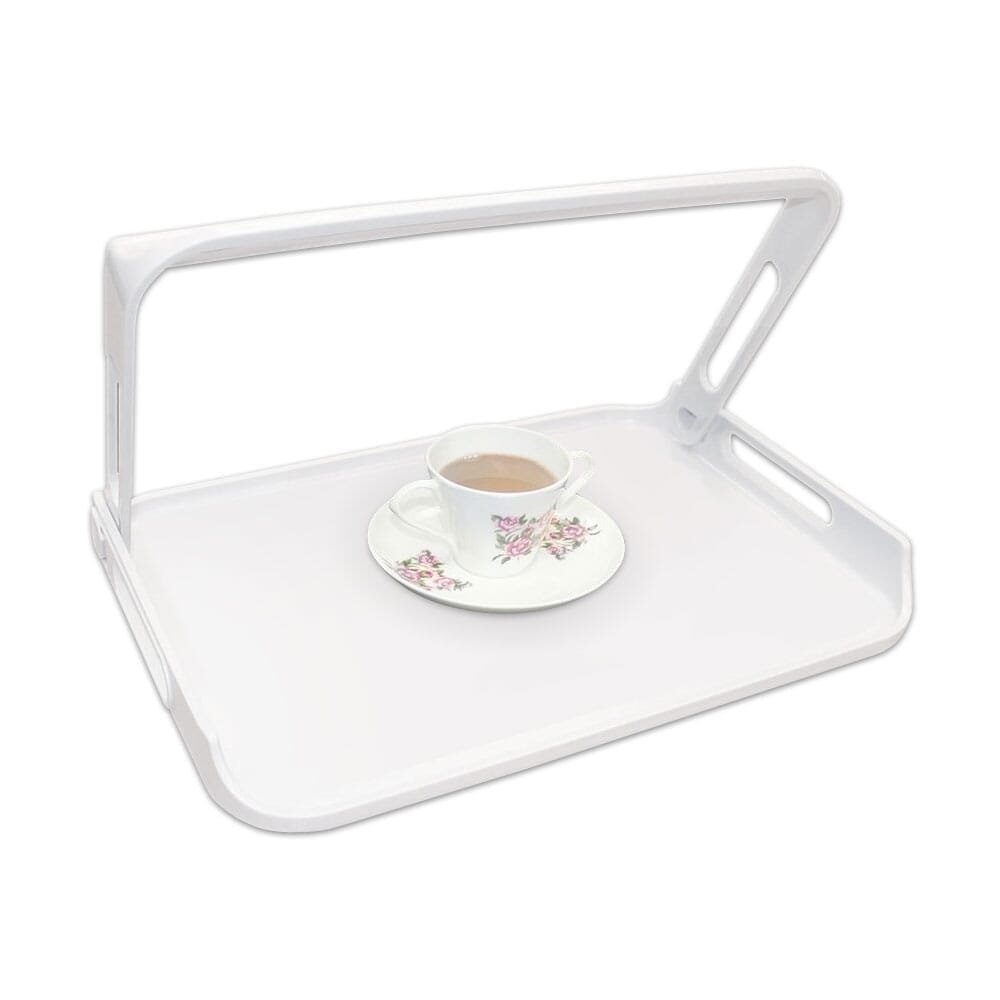 Full view of Tray with Carry Handle tray on a plain background, showing its raised edges and handles.