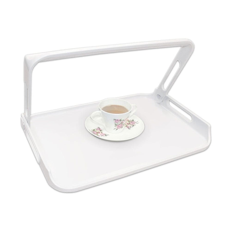 Full view of Tray with Carry Handle tray on a plain background, showing its raised edges and handles.