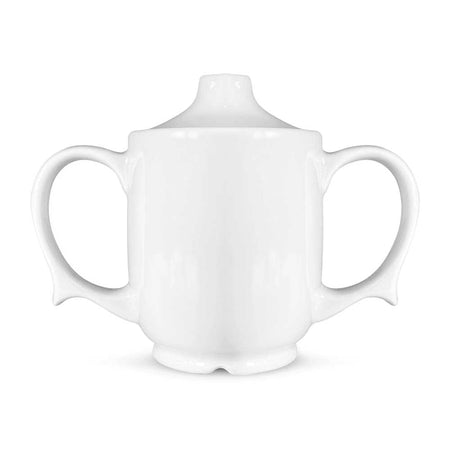 Diagram or packaging of Wade Dignity Two Handled Feeding Cup highlighting dimensions or features.