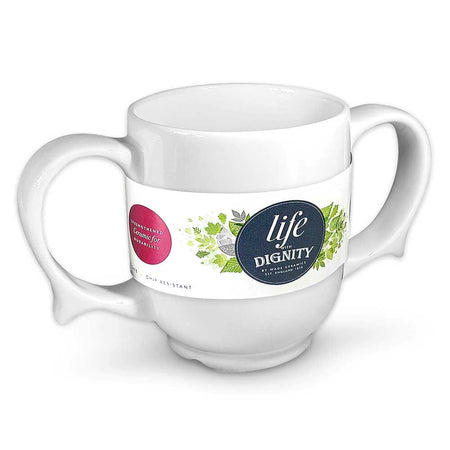 Diagram or packaging of Wade Dignity Two Handled Mug highlighting dimensions or features.