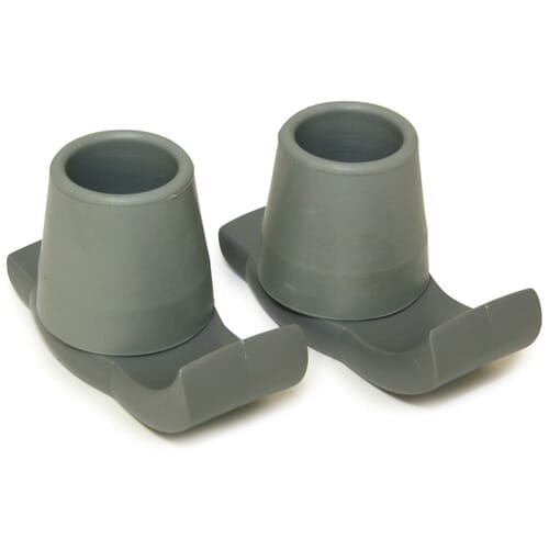 Walking Frame Glide Skis-25mm on a plain background with two front wheels, two rear ferrules and both upper and lower handgrips.