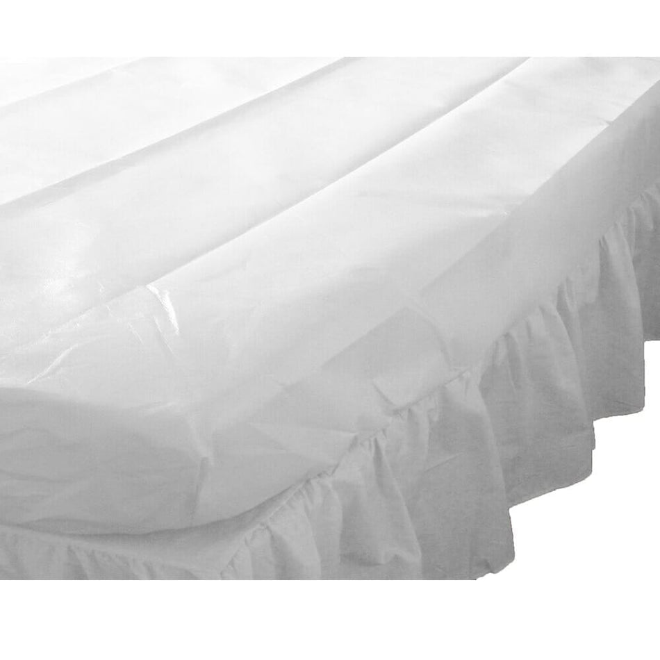 Waterproof Bedding Protector-Fitted Single Mattress Cover fitted on a mattress, demonstrating coverage and fit.
