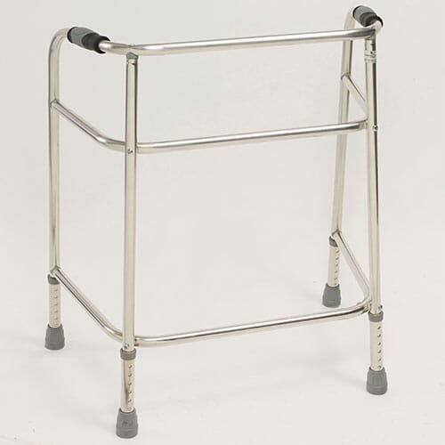 Wheeled Bariatric Walking Frame line drawing with measurements, indicating height, width and depth dimensions.