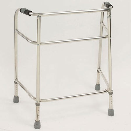 Wheeled Bariatric Walking Frame line drawing with measurements, indicating height, width and depth dimensions.