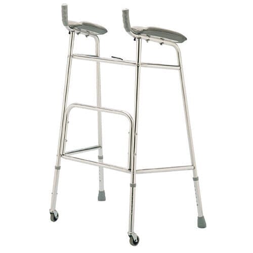Wheeled Forearm Walking Frame in use: an older adult using the frame at home to move confidently and independently.