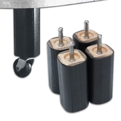 Close-up of a feature of Wooden Bed Raisers-Bayonet Fit-Tall.