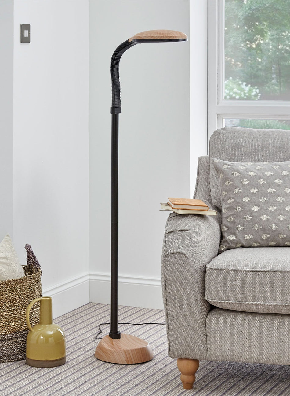Beech Effect LED Floor Lamp
