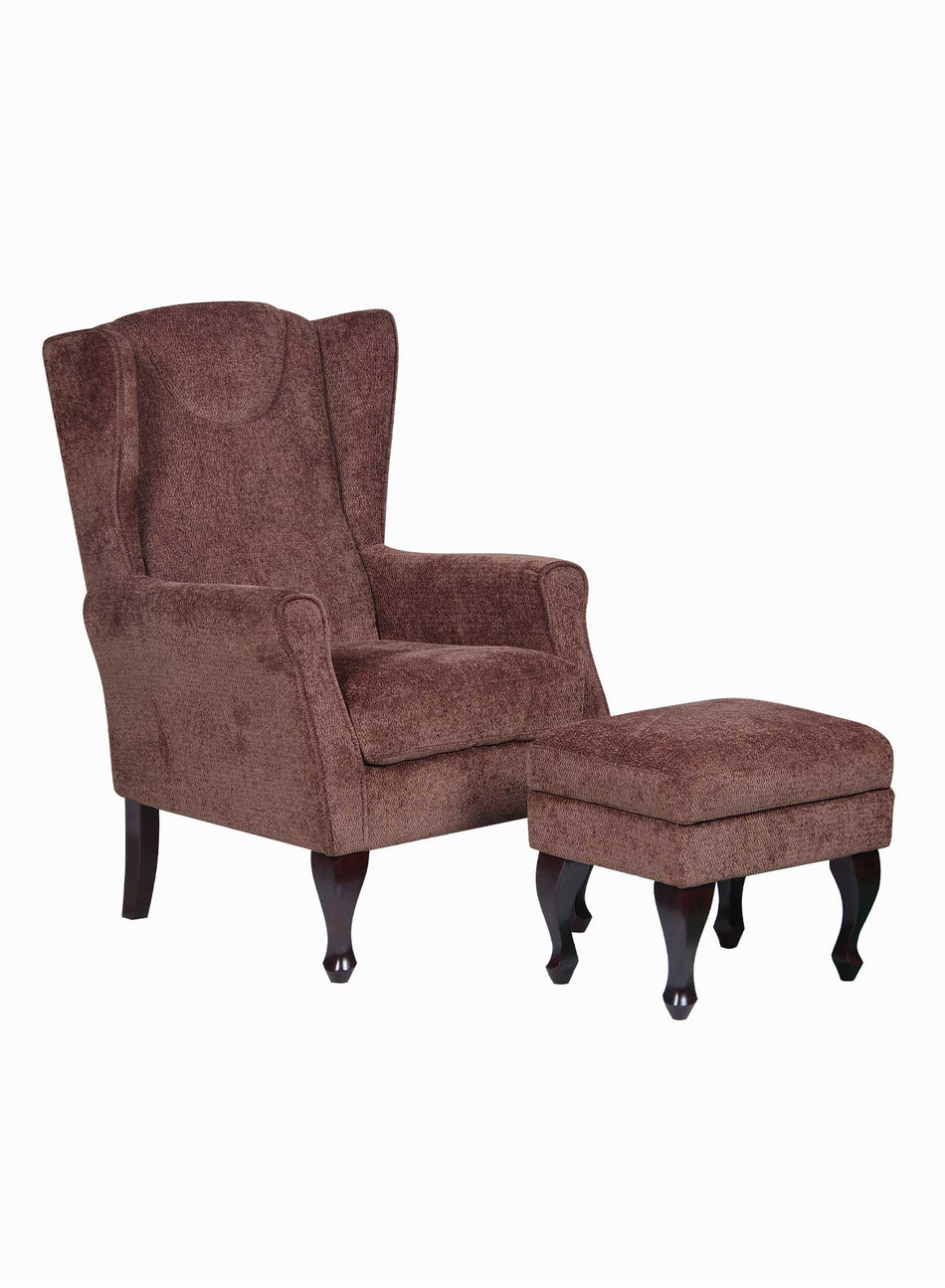 Mulberry Fireside Chair with Footstool