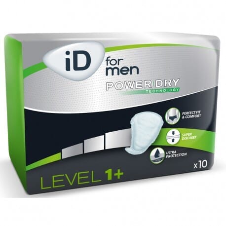 Image of iD For Men Level 1 Incontinence Pads on a plain background.