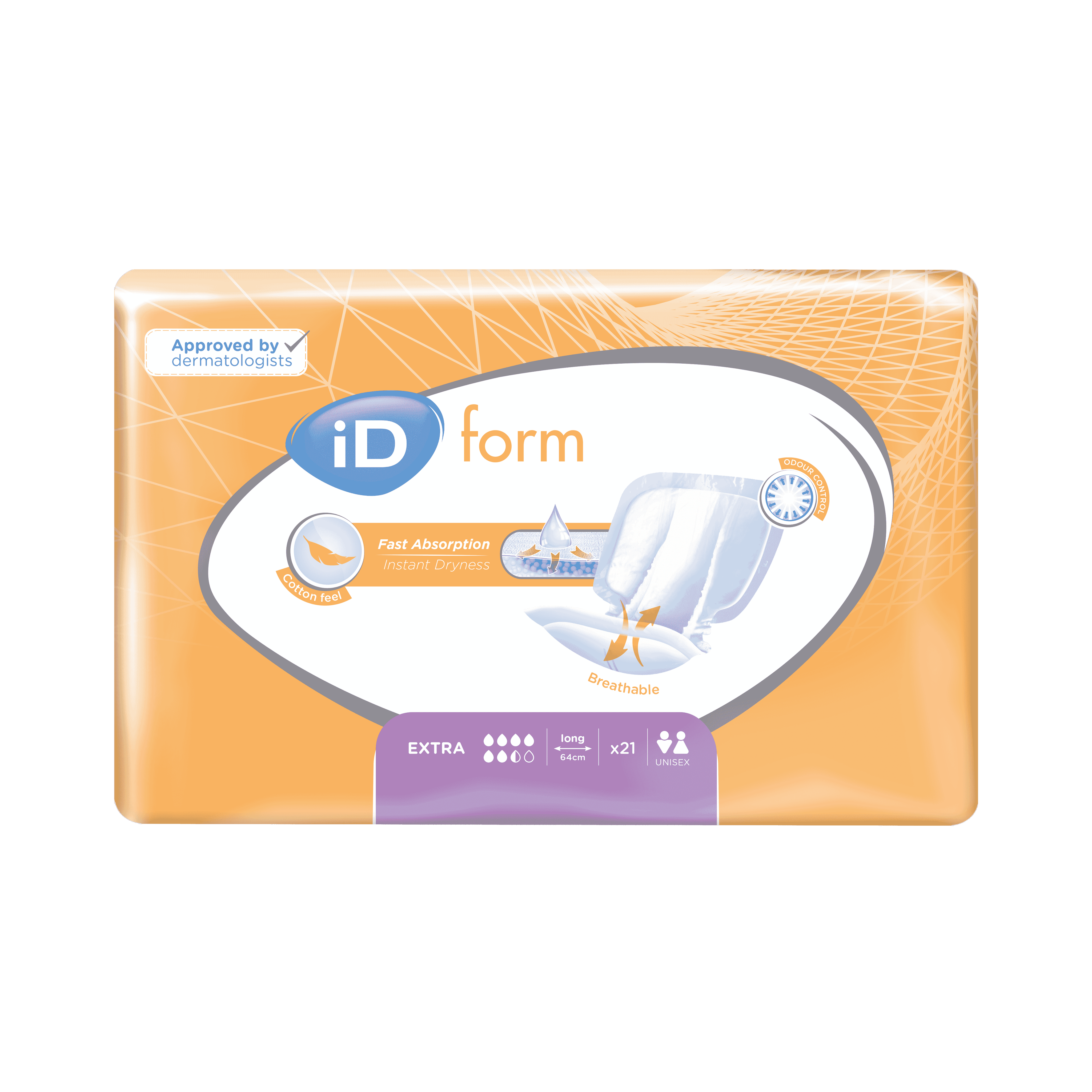 Image of iD Form Incontinence Pads on a plain background.