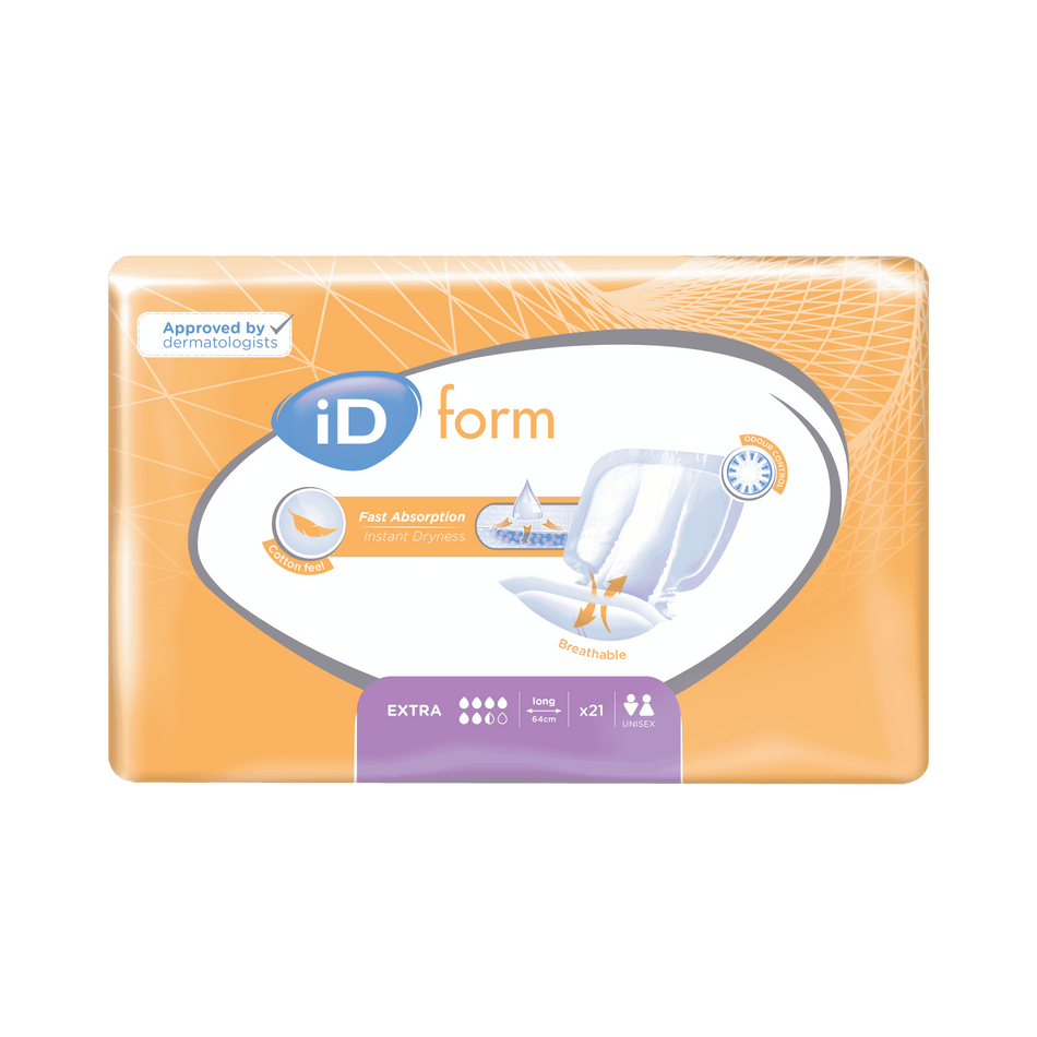 Image of iD Form Incontinence Pads on a plain background.
