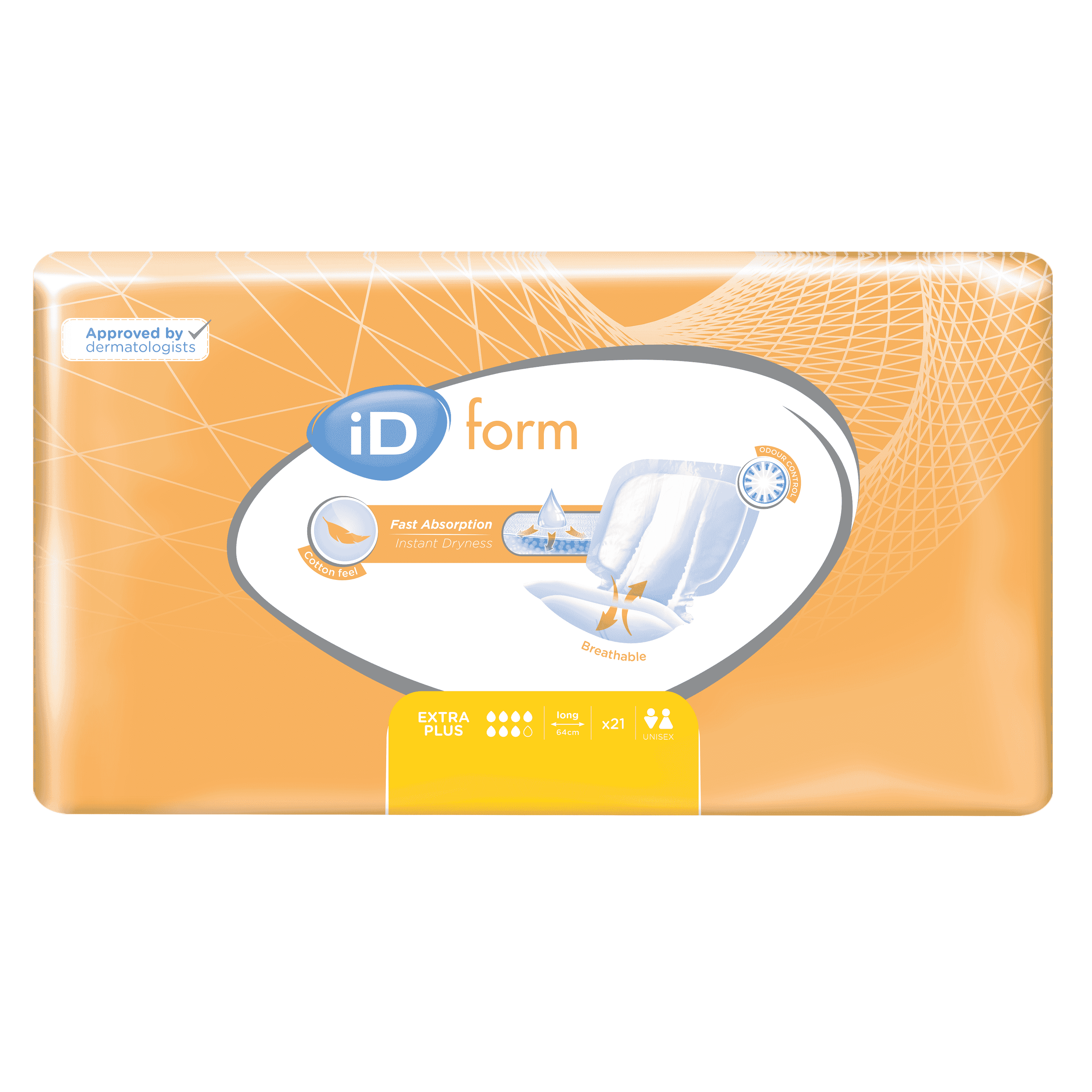 Image of iD Form Incontinence Pads on a plain background.